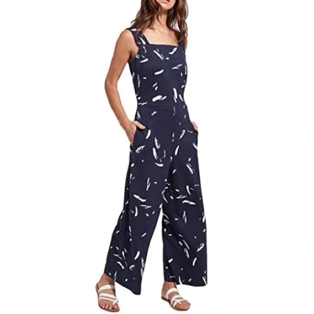 Lysse Ashford Jumpsuit True Navy Floral Print Ponte Size S